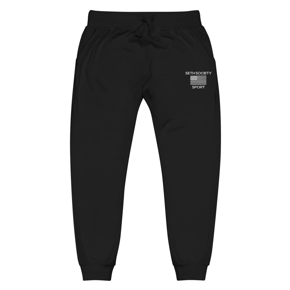Sport White Logo Unisex fleece sweatpants - Seth Society