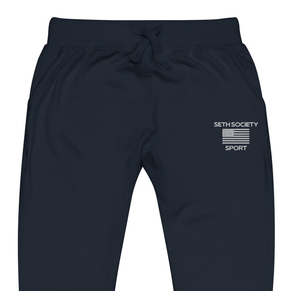 Sport White Logo Unisex fleece sweatpants - Seth Society
