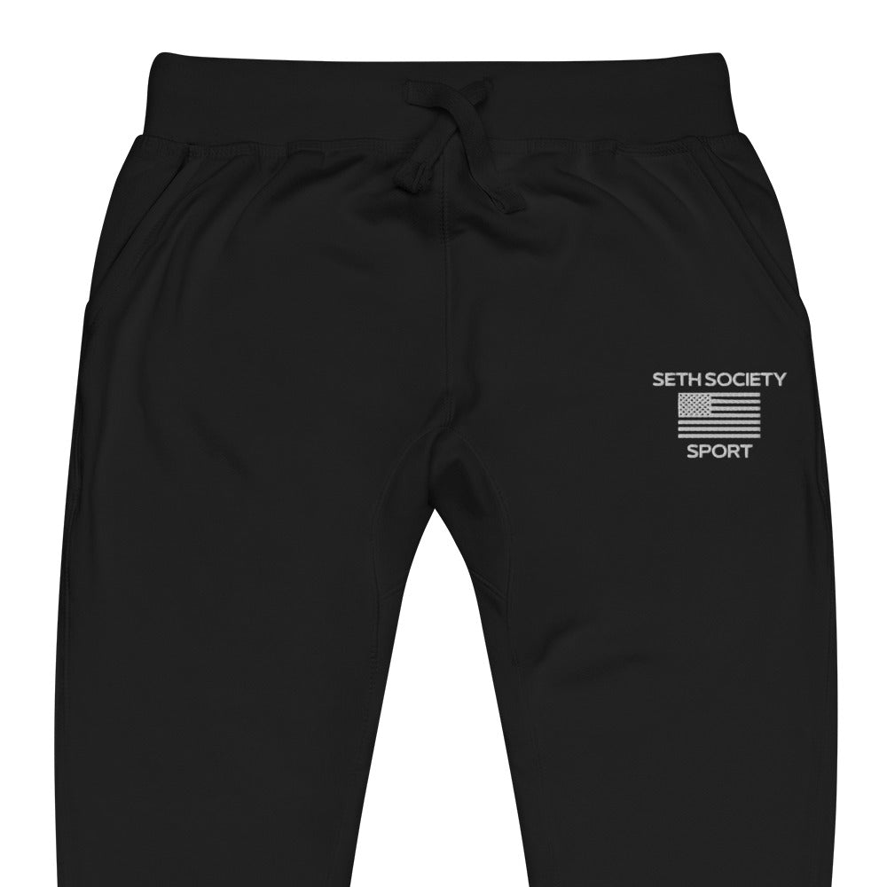 Sport White Logo Unisex fleece sweatpants - Seth Society