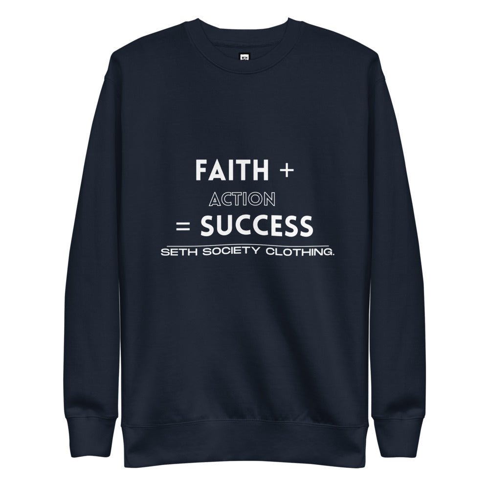 Faith Plus Action Equal Success Unisex Fleece Pullover - Seth Society