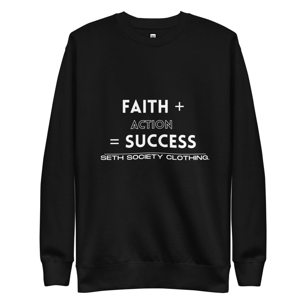 Faith Plus Action Equal Success Unisex Fleece Pullover - Seth Society