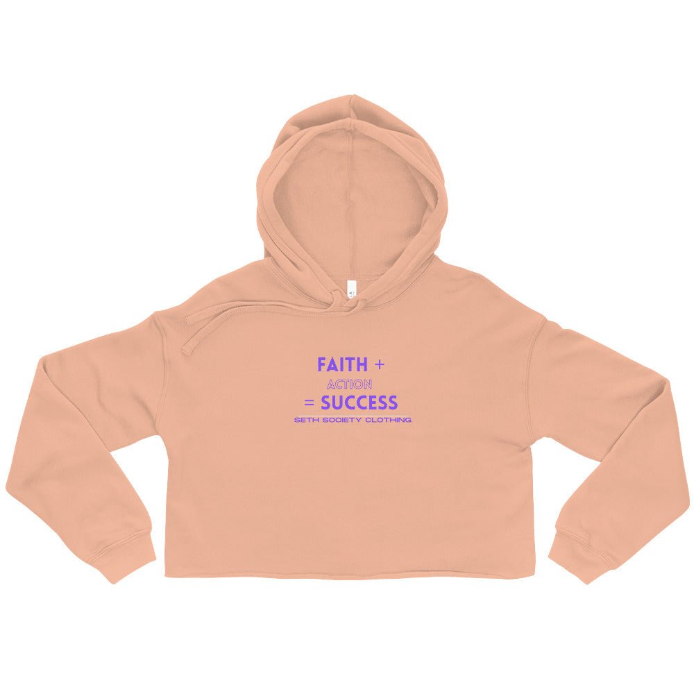 Faith Plus Action Equals Success Crop Hoodie For Women - Seth Society
