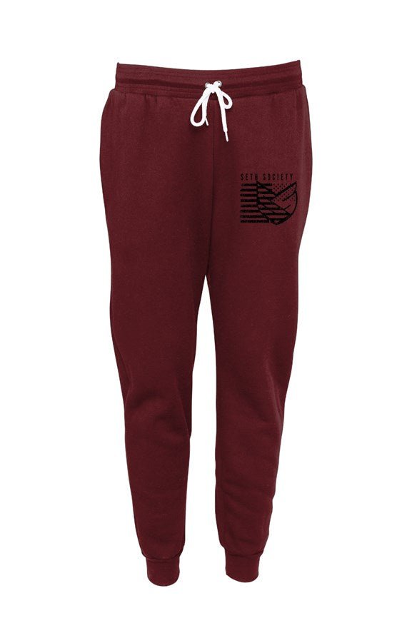 Seth Society Maroon Unisex Joggers Black Logo - Seth Society