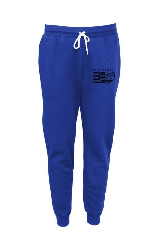 Seth Society Royal Blue Unisex Joggers Black Logo - Seth Society