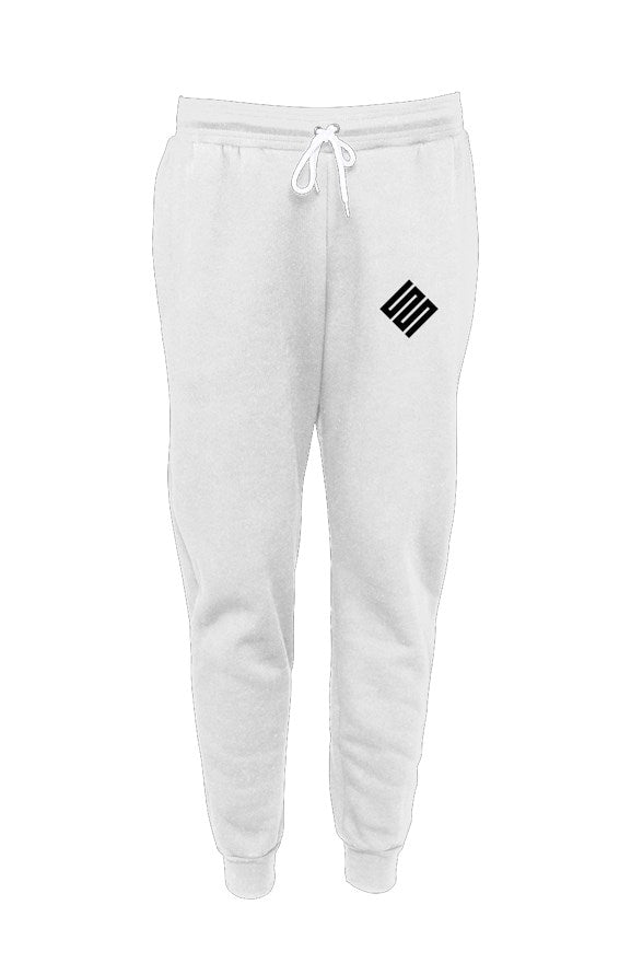 classy jogger pants - white with black Seth Society Logo
