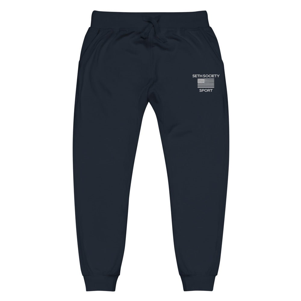 Sport White Logo Unisex fleece sweatpants - Seth Society