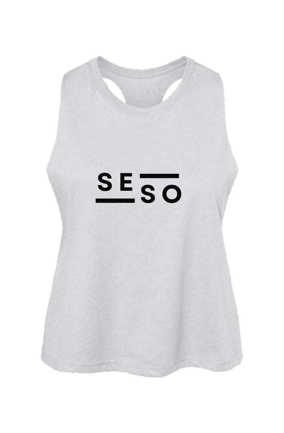 Women's White Racerback Cropped Tank - Seth Society